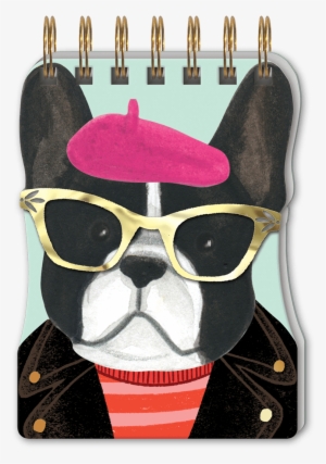 beret frenchie spiral note pad - coin purse