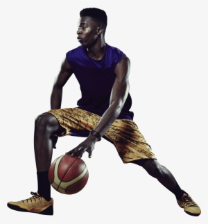 Two Basketball Players, One Slides In From The Left - Jugador De Basquet Bol Png