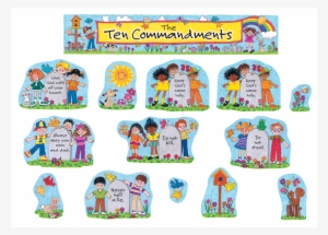 Tcr7000 Children's Ten Commandments Bulletin Board - 10 Commandments Images For Kids
