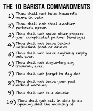 barista commandments