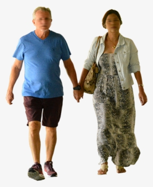 Cut Out Photo Of A Man And Woman On A Tropical Vacation, - Standing