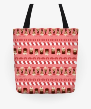 50s Diner Root Beer Floats Pattern Tote