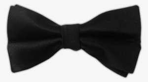 Black Solid Satin Bowtie - Black Bow Tie Men