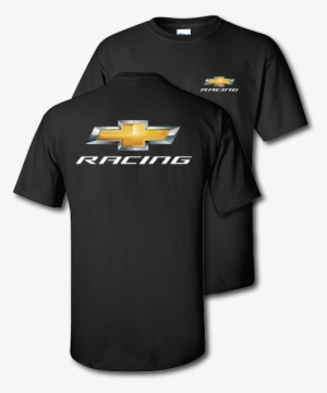 Chevy Racing Gold Bowtie Black T-shirt - Chevrolet Shirts