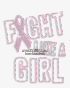Pinky Fight Like A Girl Glitter Iron-on Transfer - Breast Cancer