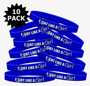 Fight Like A Girl Wristband Bracelets In Blue For Colon