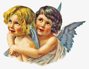 Vintage Angel Pair Hugging Left Free Images At Clker - Открытка Петра И Павла