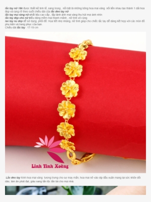Lắc Tay Nữ, Lắc Tay Nữ Mạ Vàng Tạo Hình Hoa Mai Không - Gold