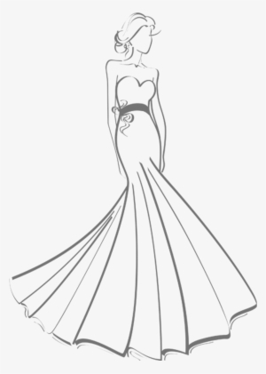 Wedding Dress Png - Vertical Line Drawing Dress