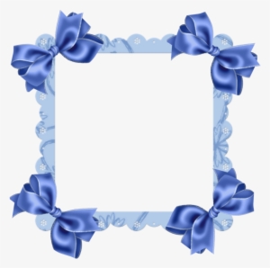 Blue Transparent Frame With Bow Gallery Yopriceville - Frame Free Download Transparent Design Clip Art