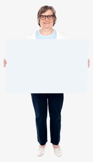 Old Women Holding Banner Png Image - Businessperson
