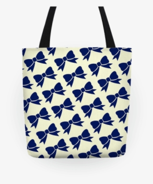 Blue Bow Pattern Tote - Athens Coat Of Arms