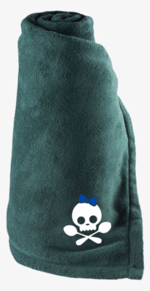 Spoonie Skull Blue Bow Large Fleece Blanket - Spoonie Skull Zip Top Tote