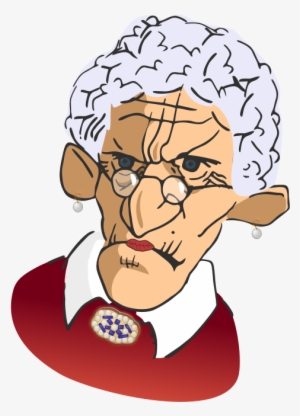 This Clip Art Of An Old Wrinkled And Grumpy Old Woman - Cartoon