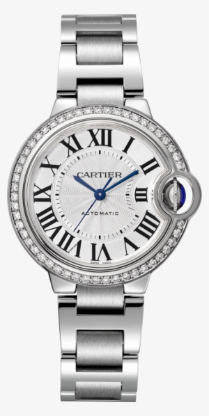 Ballon Bleu De Cartier Watch33 Mm, Steel, Diamonds - Cartier Ballon Bleu 33mm Diamond