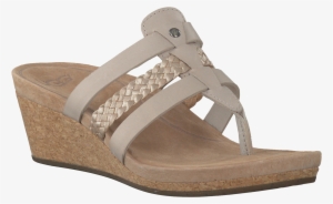 Beige Uggs Slippers - Women's Ugg Maddie Wedge Sandal Horchata Leather