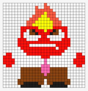 Anger From Inside Out Perler Bead Pattern / Bead Sprite - Pyssla Di Inside Out Rabbia