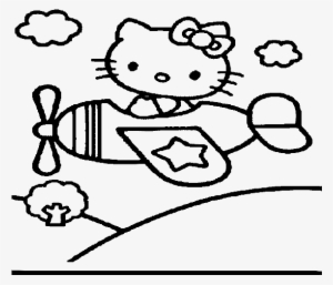 Hellokitty-11 - Kitty Airplane Coloring Pages