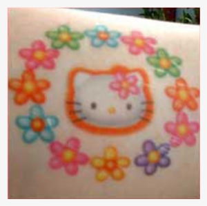 Hello Kitty Round Flower Tattoo - Tattoo