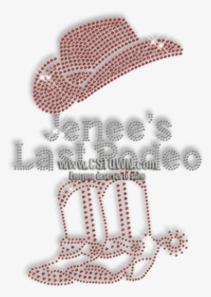 Sparkling Jenee's Last Rodeo Cowboy Boots And Hat Rhinestone - Cowboy