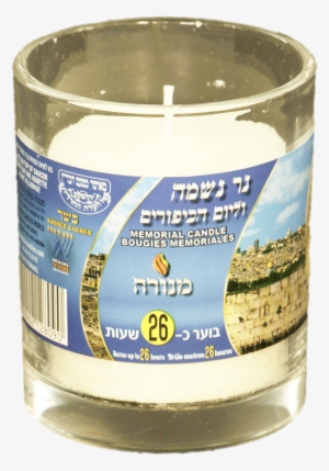 menora memorial candle glass 26hr - candle