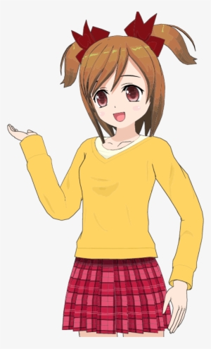 Anime Girl Clipart Happy - Girl In Skirt Cartoon