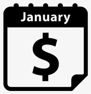 January Calendar Page On Payment Day With Dollar Sign - Calendar Dollar Sign Icon