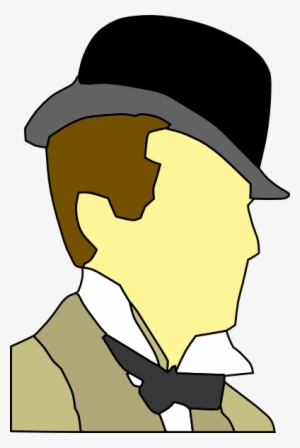 This Free Clipart Png Design Of Man Wearing Hat Bowtie - Clipart Man In Hat