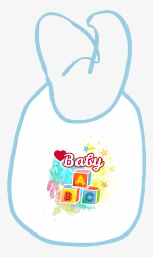 Sublimation Baby Bib With Color Ring And String- Blue - Infant
