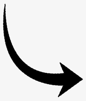 White Curved Arrow Png Download - Curved Line With Arrow