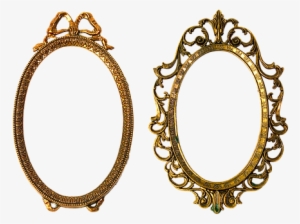 Frame Carved Gold Baguette Filigreed Ornam - Vintage Oval Frame Png