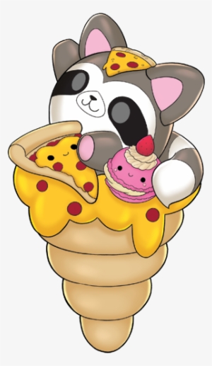 Gabby Gooey Raccoon - Raccoon Pizza Squishy On Ice Cream Cone