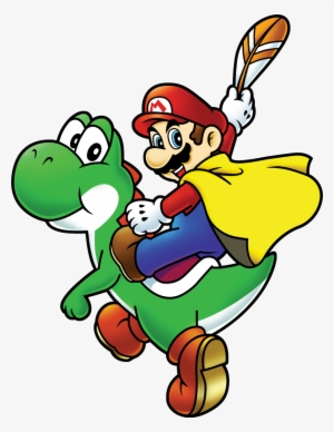 656kib, 927x1199, Cape Mario Riding Yoshi - Super Mario World Png