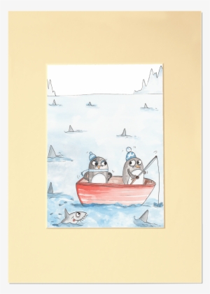 A Couple Of Penguins Mount - Canoe