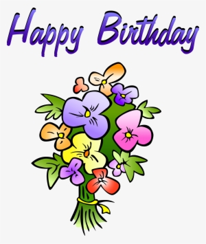 Birthday Flowers Clipart - Happy Birthday Clipart Flowers