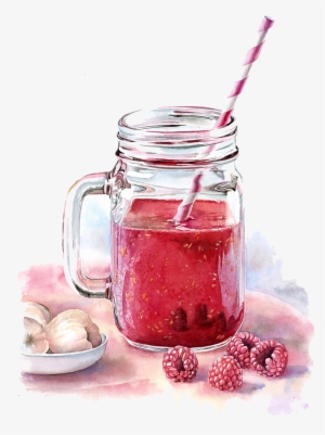 Watercolor Painting Drawing Drink Illustration - Watercolor Cocktail Jar Png