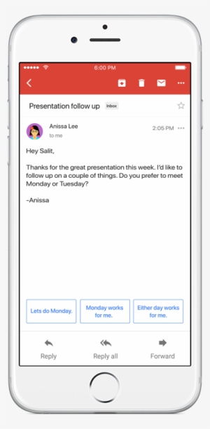 Smart Reply Is Rolling Out To English-language Iphone - Gmail Ai