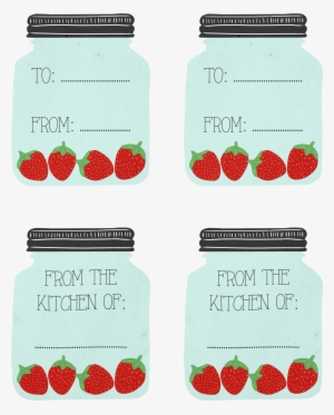 Mason Jar & Strawberry Gift Tags - Mason Jar Christmas Tags
