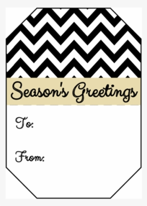 Chevron Season's Greetings Gift Tag Sticker - Seasons Greetings Gift Tag