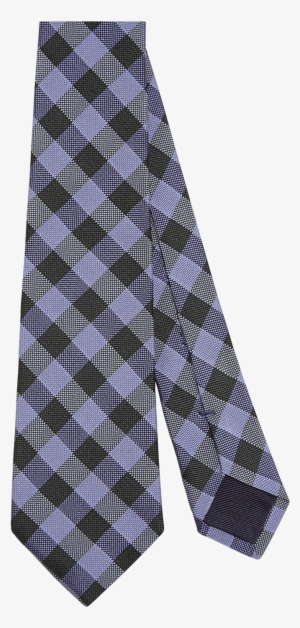 Blue, Azure And Purple Vichy Checked Silk Tie Fw18 - Checked Silk Tie