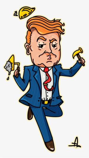 Cartoon Trump, Digital Illustration,