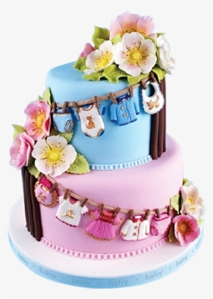 Clothes Line Cake For Girl Or Boy - Hanging Baby Clothes Baby Shower Cakes