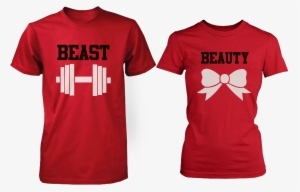 Beauty & Beast Red Matching Couple Shirts