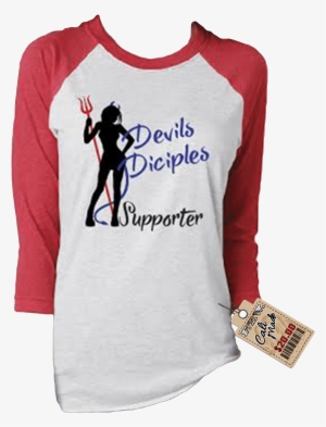 Pitch Fork Ladies Supporters Long Sleeve T-shirt - Merry And Bright Christmas Glitter Red Raglan Baseball