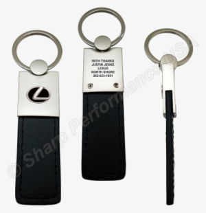 K0207 Medium Leatherette & Metal Keychain With Contrast - Lexus Leather Keyring