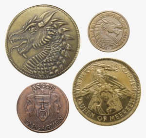 House Targaryen Set Of Four Coins - George Rr Martin Coins