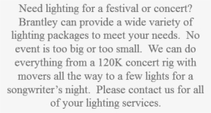 Need Lighting For A Festival Or Concert Brantley Can - Lighting
