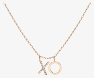 Double Mini Letter Charm Pendant With White Diamonds - Single Diamond Necklace