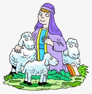 Purple Robed Shepherd Clip Art - Shepherds And Sheep Clipart