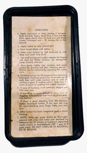 Directions For Use Are Affixed To The Kit's Lid